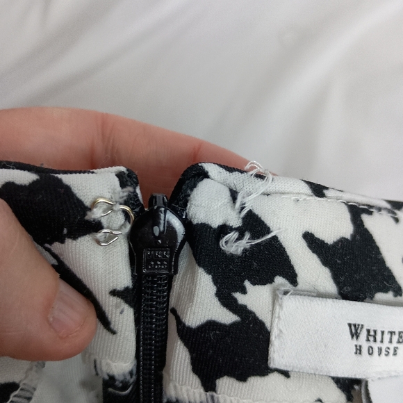 2/$30 WHITE HOUSE BLACK MARKET Black and White Houndstooth Skirt (#339) - Picture 3 of 9